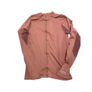 PINK‎ Victoria's Secret Jacket Sz M Seamless Full Zip Activewear Athletic Mauve